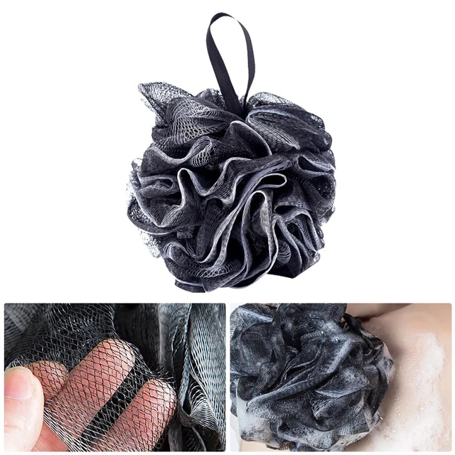 Baño Casa Esponja de baño Bola Repuesto Piezas Negro Limpieza de Cepillos