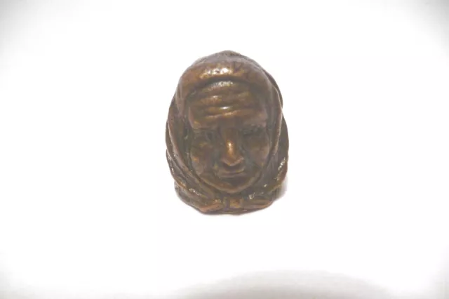 Thimble  Brass-Bronze Russian Old Lady Wearing A Babushka