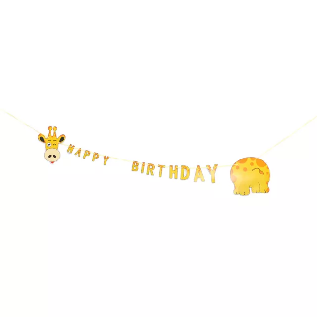 Happy Birthday Banner Cartoon Tier Flagge Baby Dekoration Flagge Streamer Brief