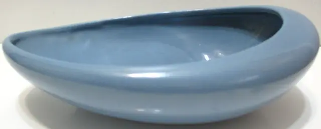 Vintage Frankoma Pottery Bowl Planter # 231 Free Form Shell Blue Glaze 10 1/4" L