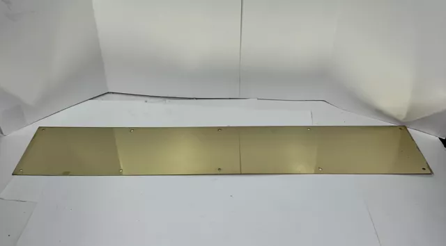 Metal Kick Plate, Polished Brass Finish, 3/64" Thick,  30” x 6”