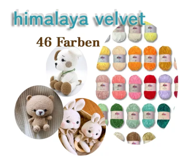 Himalaya 100 g Velvet Chenille-Wolle Handarbeit Amigurumi Dolphin 42 Farben