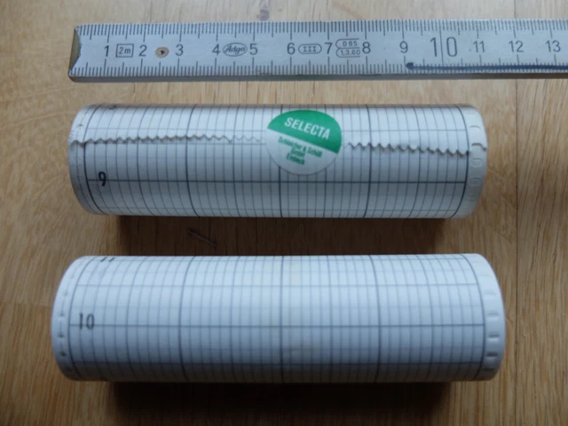 2x Schreiber- Diagrammpapier 11cm breit Neu --2 Rollen