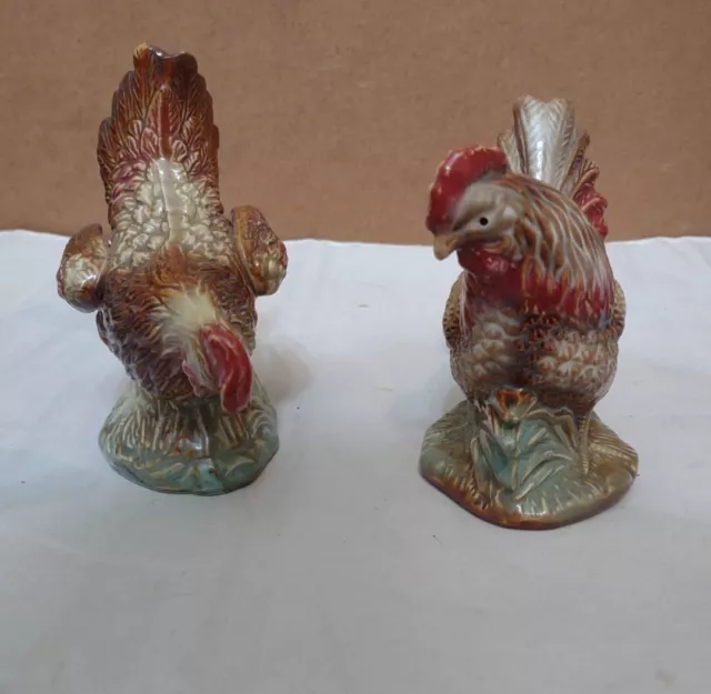 A Pair of Roosters Ceramic 5"X5" Earthy Unbraded