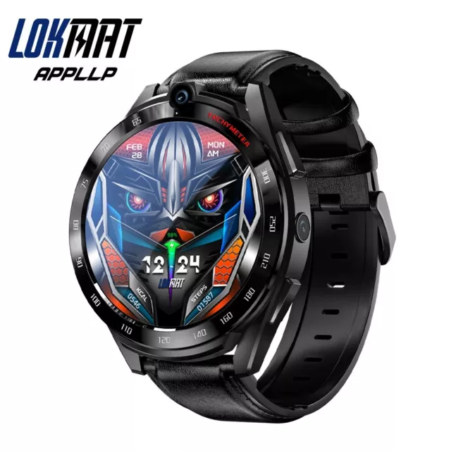 LOKMAT APPLLP 4 PRO 6GB+128GB 4G Smart Watch Android 11 Dual Camera GPS Wifi