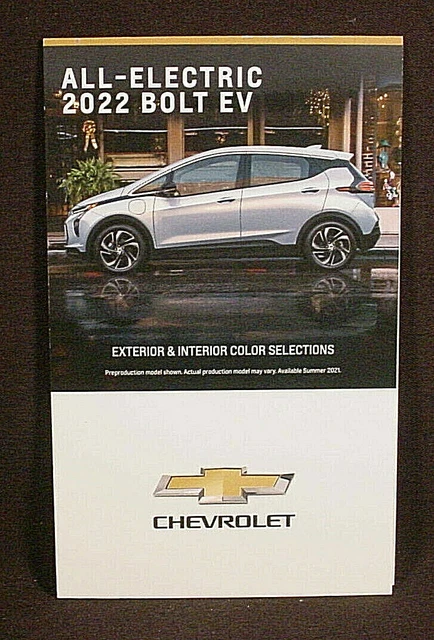 2022 Chevrolet Bolt Ev  Paint Color Chip Brochure - Original