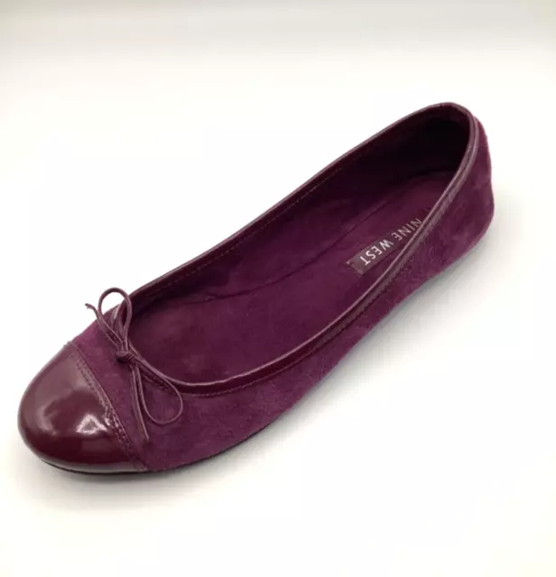 Nine West Womens Ladies Purple Caceyr Suede Flat Ballet Shoes Size UK 6 Used