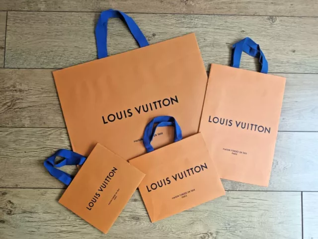 Authentic Louis Vuitton LV Orange Paper Shopping EMPTY Bag 19” X 16” 