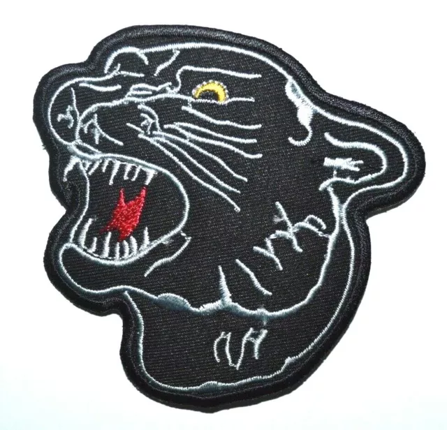 Embroidered Black Panther Patch Big Cat Iron Sew On Tiger Animal Badge 9 x7.5 cm