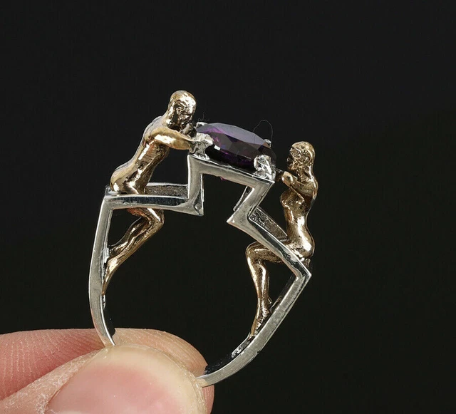 Bague Créateur Imposante émeraude En Argent 925 - Rare, Neuve Sans Emballage