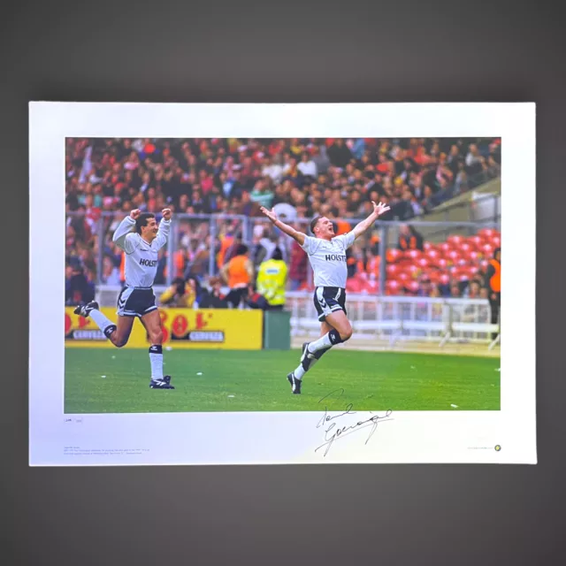 Spurs Paul GAZZA Gascoigne Tottenham Hotspur HAND SIGNED A2 Photo COA