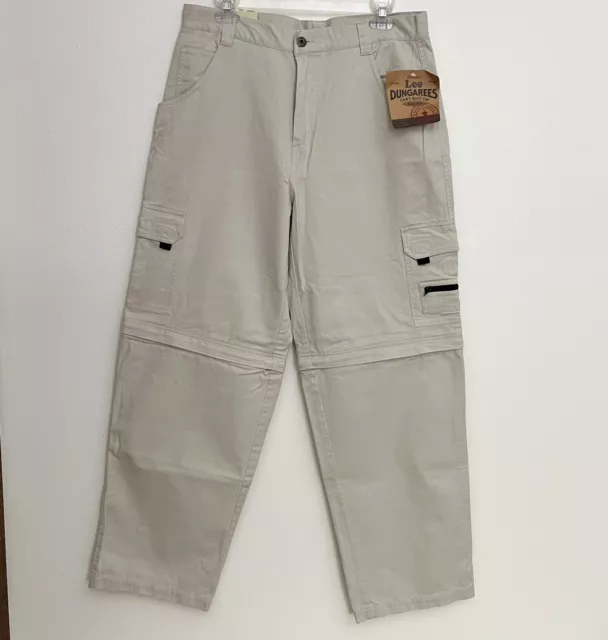 Lee Dungarees Men Cargo Pants Convertible Pants-Shorts Beige Size 32