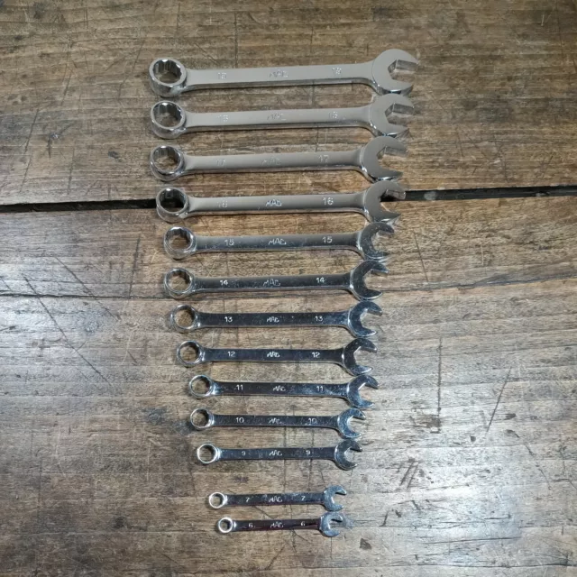 MAC TOOLS 13 Pc 6mm - 19mm Metric Combination Wrench Set USA 12 Pt *MISSING 8mm*