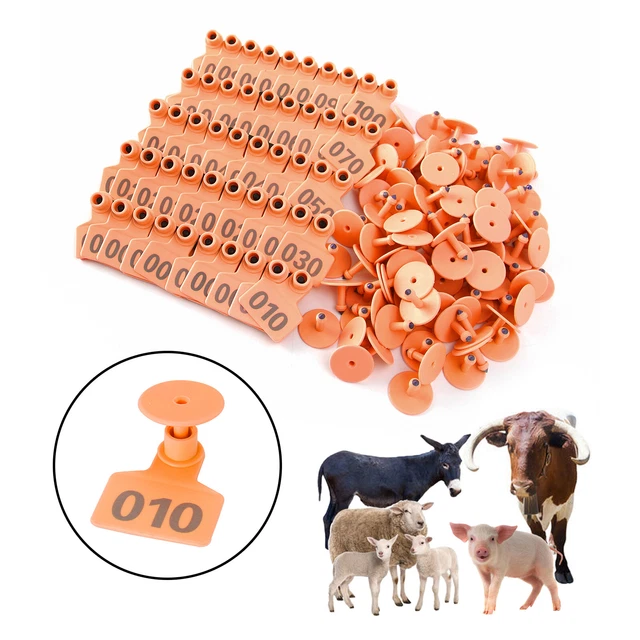001-100 Number Plastic Livestock Ear Tag Animal Tag For Goat Sheep Pig YU