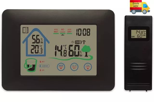 Estacion Meteorologica Con Sensor Exterior Temperatura Humedad Envio Hoy