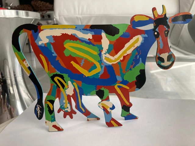 Sculpture Vache Cow Margarita David Gerstein Acier Découpé Serigraphie Vintage