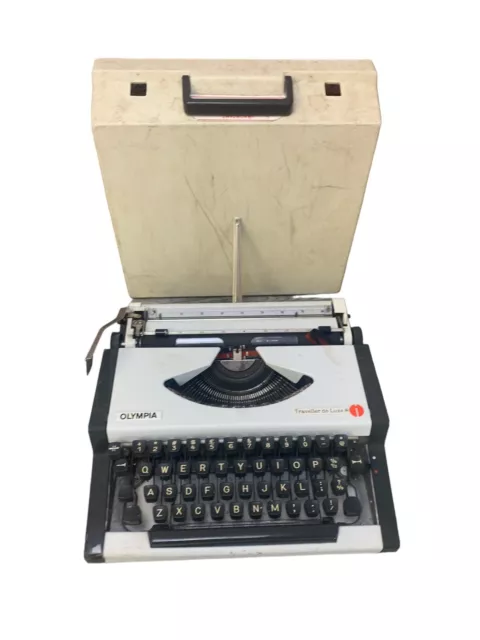 OLYMPIA AEG TRAVELLER DELUXE S PORTABLE TYPEWRITER / VGC & WORKING / 70's