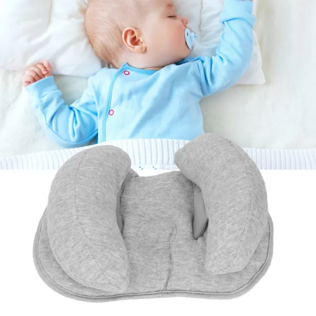(Gray)Baby Travel Pillow Prevent Flat Head Baby Head Support Pillow Ergonomic