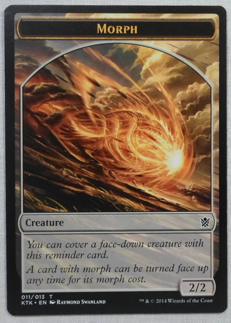 Magic The Gathering Mtg 2014 Dragons Of Tarkir Morph Token Creature Card