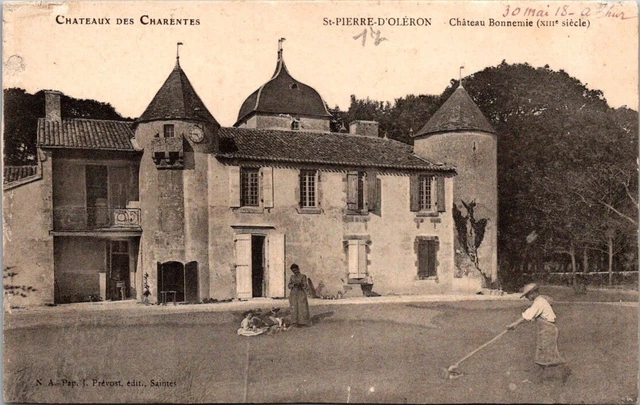 Carte Postale Ancienne CPA 17 Cerçoux : Rue Du Champ De Foire, édition Toilée émaillée