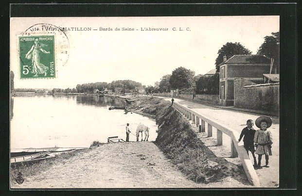 CPA Viry-Chatillon, banks of the Seine, l'Abreuvoir