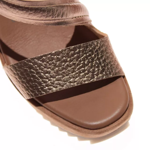 Pedro Garcia NWD Fineta Wedge Sandals Size 36.5 US 6.5 in Suntan Lame 3