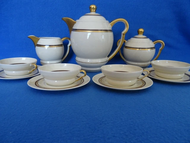 R & Co Raynaud Limoges France Art Deco Kaffee / Teeservice  für 4 Personen