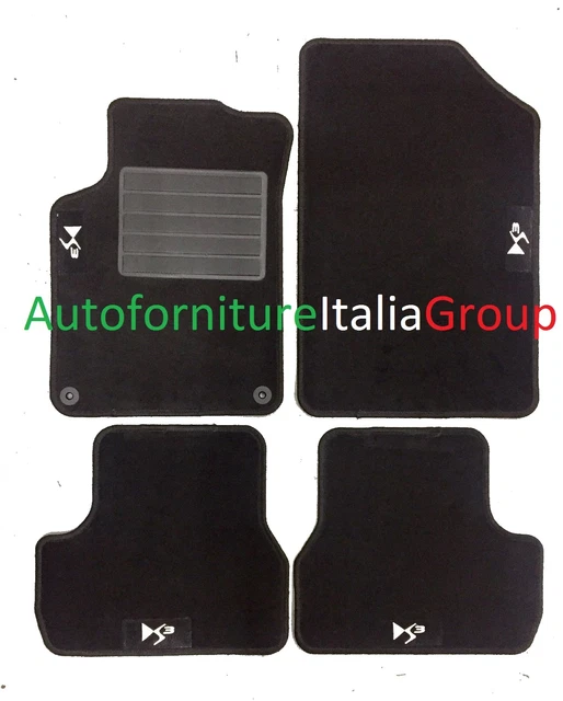 SERIE 4 Tappeti Auto In Moquette Nera Per OPEL KARL 2015-2019 - Set Completo 4 Pezzi Con Battitacco - Made In Italy