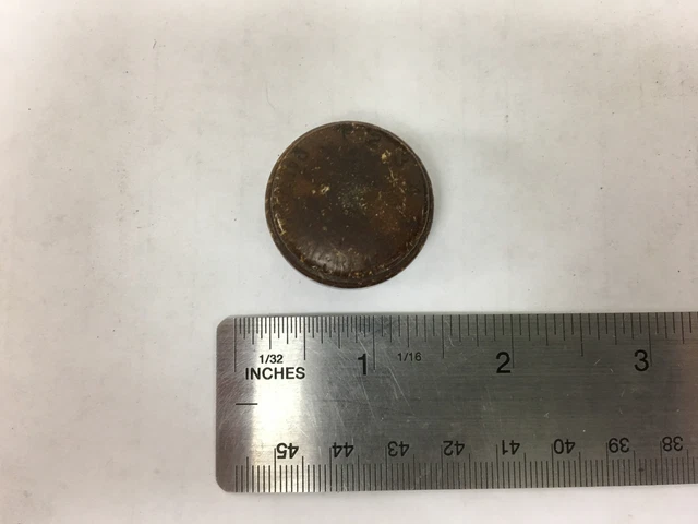 Vintage Small Round Banded Dark Brown Wooden Knob