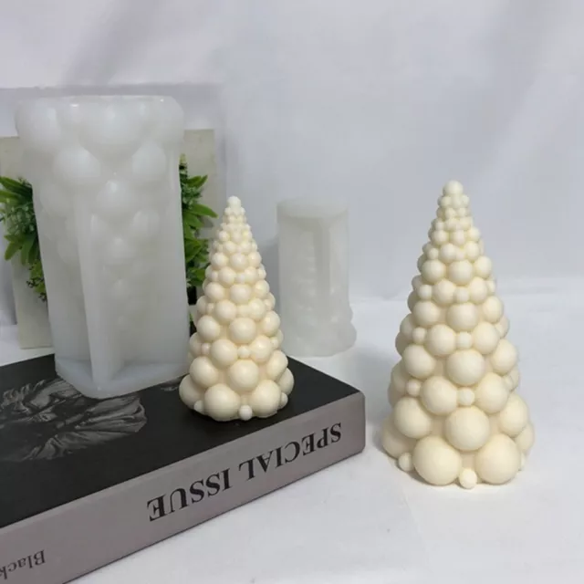 Silicone Christmas Tree Candle Mold Bubble Tip Soap Mold Handmade DIY Mold