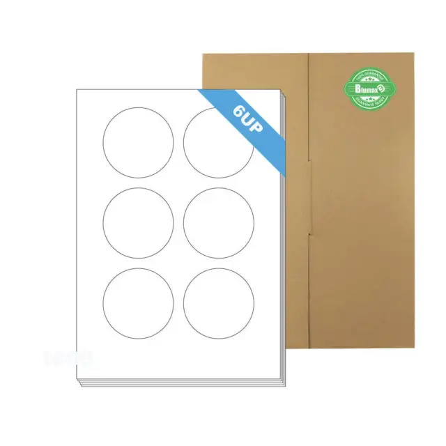 A4 Labels Sheets White Matte ROUND 6-40UP 30 35 40 50 60 70mm DIA Circle Sticker