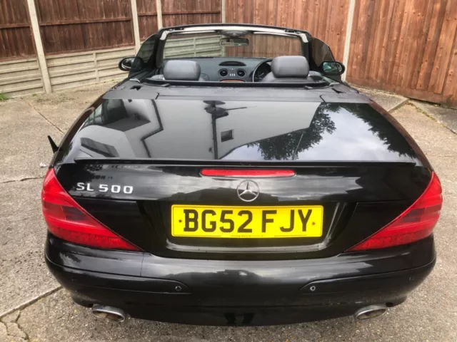 Mercedes SL SL500 convertible 2003 black full grey leather interior Ulez HPI