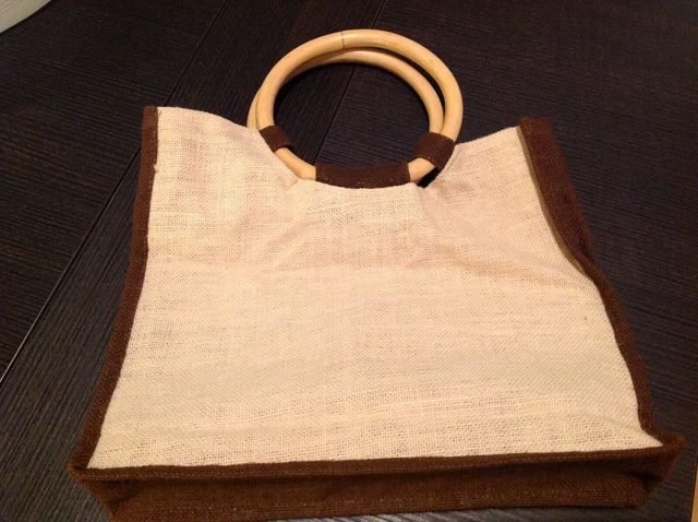 Sac à Courses Vintage En Toile De Jute - Publicité COOP Années 60-70 - Style Hippie