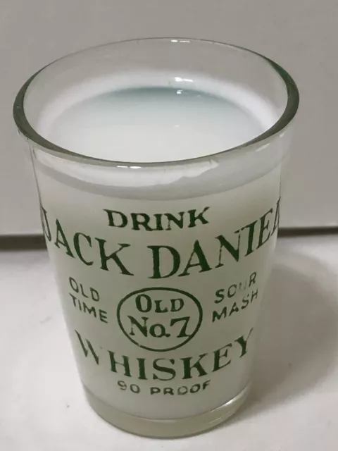 Vintage Jack Daniels Old No. 7 Whiskey Shot Glass w/ Green Pig - RARE- Excellent