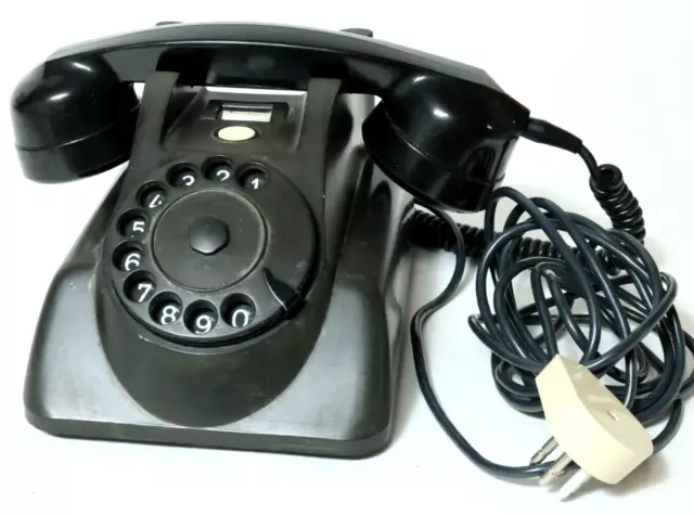 Old Philips Bakelite Telephone Telefongerät Fernsprechgerät Black Old