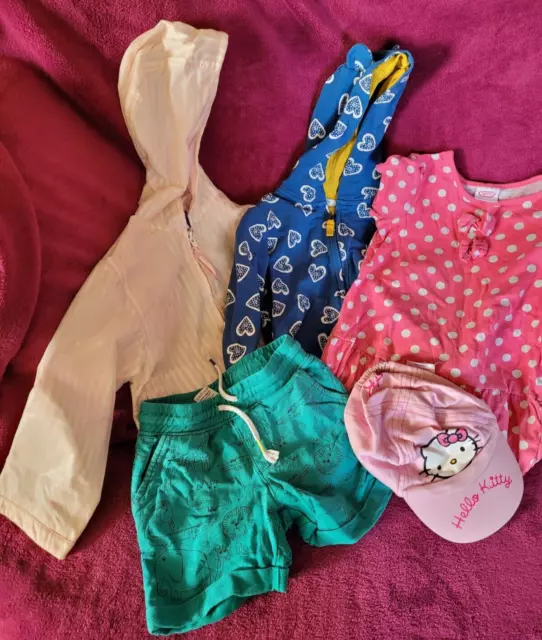 Girls Clothing Bundle x5 Items Age 2-3 Years - BNWT Jacket - Hello Kitty Hat