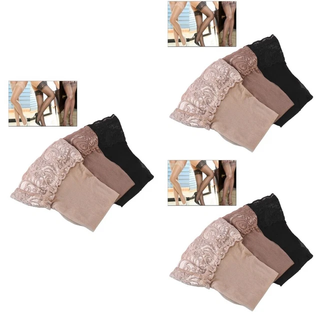 9 Pairs Bas De Cuisse En Silicone Bas De Soie À Hauteur De Cuisse Masse