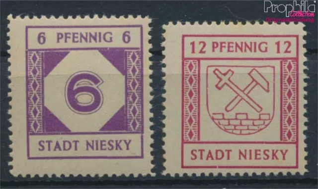 Briefmarken Niesky (Oberlausitz) 1945 Mi 1-2 postfrisch (10348253
