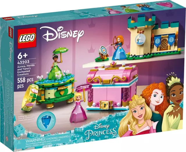 Lego Disney Princess 43203 Les Créations Enchantés d'Aurore, Mérida & Tiana/Neuf