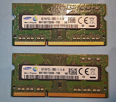 Samsung kit 8 GB (2x 4GB) PC3L-12800 DDR3L-1600MHz M471B5173QH0-YK0 SODIMM TESTATO