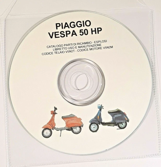 Cd Manuale Catalogo Ricambi+Esplosi+Libretto Uso - Piaggio Vespa Hp V5N2T-V5N2M*