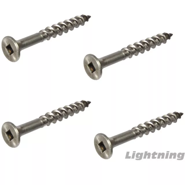 #8 x 2" Deck Screws Square Drive 316 Marine Stainless Steel Qty 500