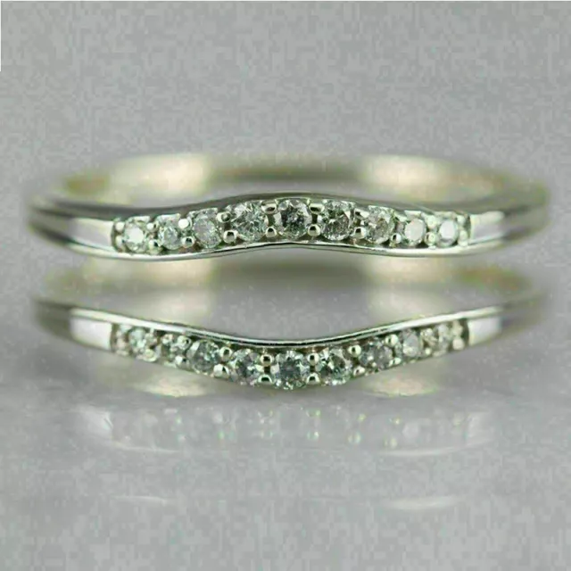 1.30Ct Round Cut Diamond Wrap Enhancer Wedding Band Ring 14K White Gold Finish