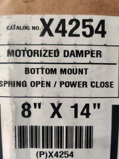 New Lennox 8" x 14" Motorized Damper X4254 Bottom Mount
