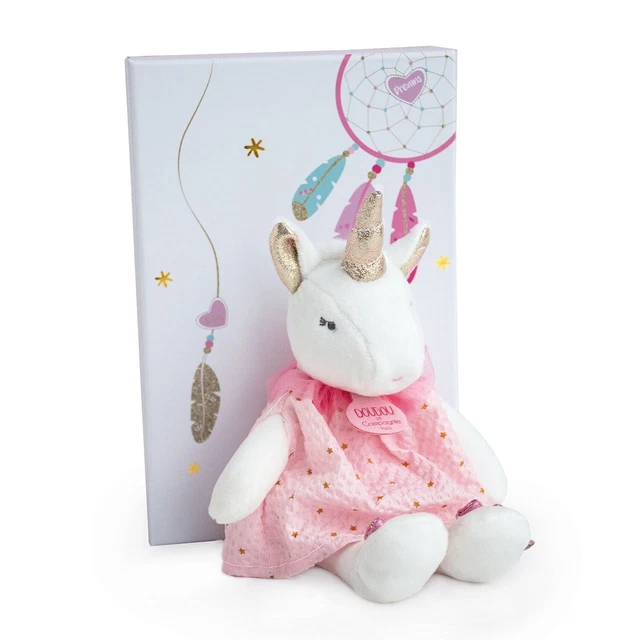 Doudou Et Compagnie Kuschelbär ATTRAPE-DREAM – Beige, Goldener Glitzer, In Geschenkbox