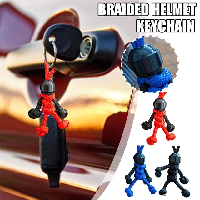 Keychain Soldier Biker Helmet Pendant Keychain Braided Z8 Rope Paracord U2P5