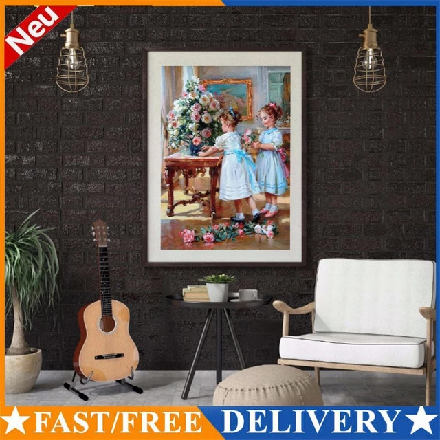 Two Sisters Oil Paint By Numbers Kit DIY Acrylic Painting on Canvas Frameless