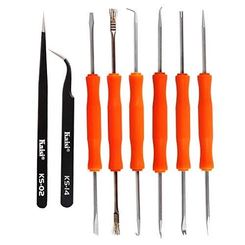 6 Pcs Double Sided Soldering Assist Aid Repair Tool With 2 Precision Tweezers Fo