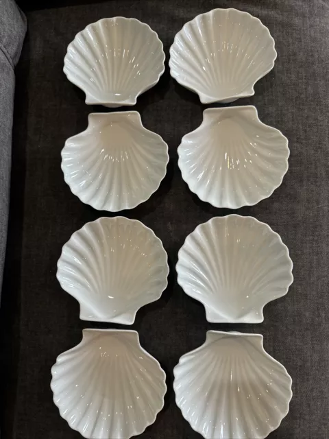 8 Vintage Clam/Scallop Baking Serving Decorative Dishes - 6"wide made in France