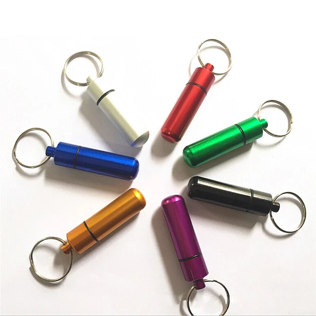 Waterproof Survival Match Pill Box Case Bottle Bait Holder Keychain Containe BII
